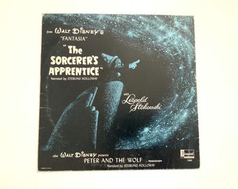 L'apprendista stregone e Pierino e il lupo, dischi in vinile vintage, Disneyland.