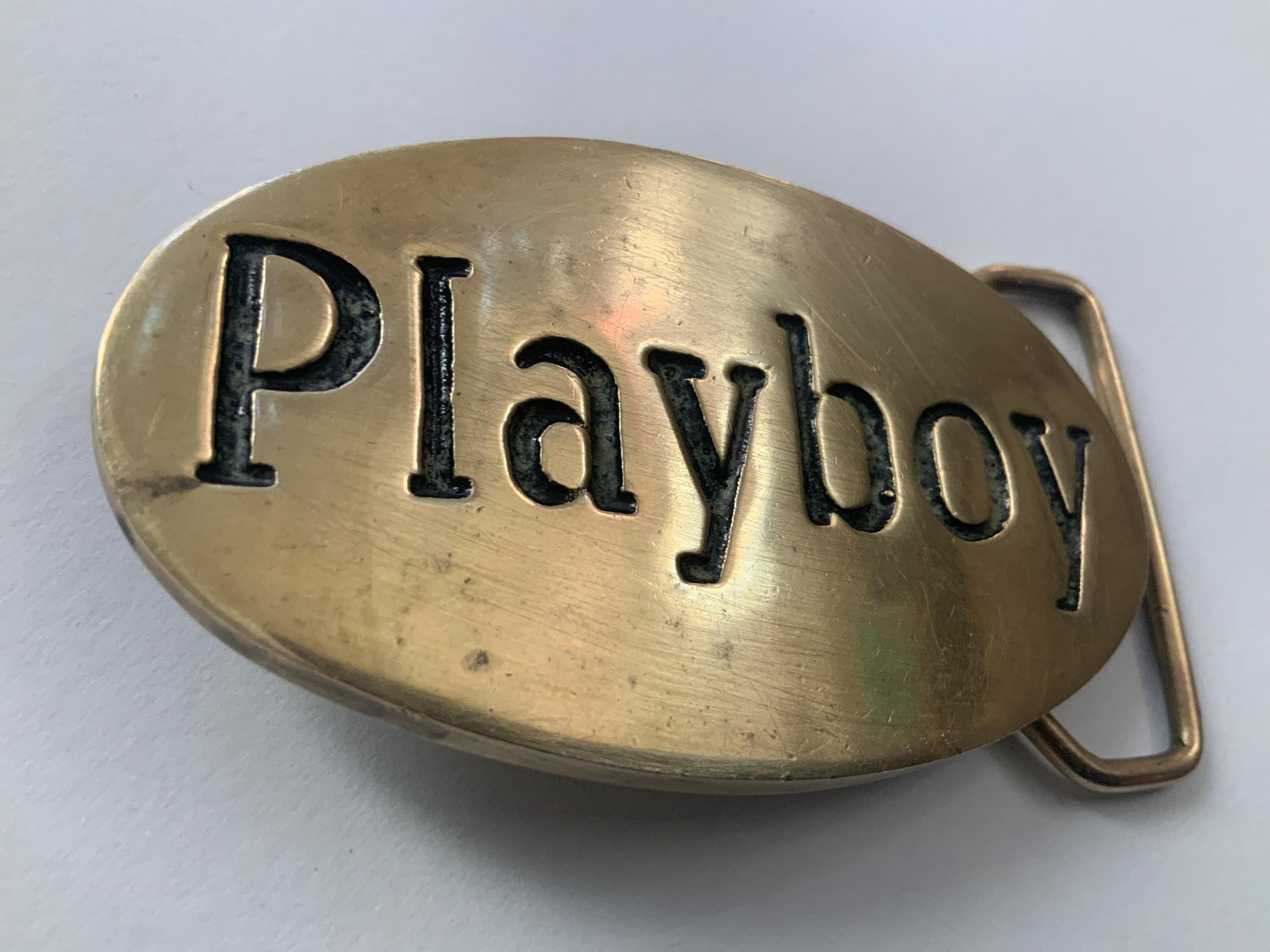 Vintage Solid Brass Playboy Belt Buckle Fashion Buckle - Etsy display picture 2