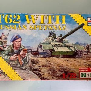 Russland Russischer Militär Krieg Panzer und 50 Crew Figuren Esci T62 Russische Spetsnaz Vintage Model Kit 1/72 Komplettes Spielzeug Gebäude