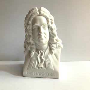 KPM Bust antique 19th Century KPM Porcelain sculpture statue of C.F. Haendel Handel Baroque composer fine excellent great condition 5”