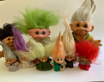 C64 trolls Vintage Dam Troll Family in Wooden House: Scandinavian Dolls VanceHoustonorigami.com