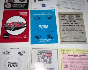 Triumph Sports Car Catalog Collection of books and ephemera auto racing sports cars Triumphtune Large Lot