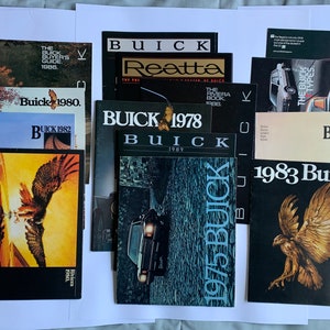 14 Buick 1970s 1980s Car Brochure Catalogs auto automobile ephemera collection lot magazine pamphlet style Buicks cars prints ads lot Mint