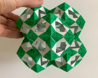 Decorative Origami Polyhedral Sphere Paper Engineering Sculpture Composition Cube Ornament Figurine Statue Decoration Fine Art