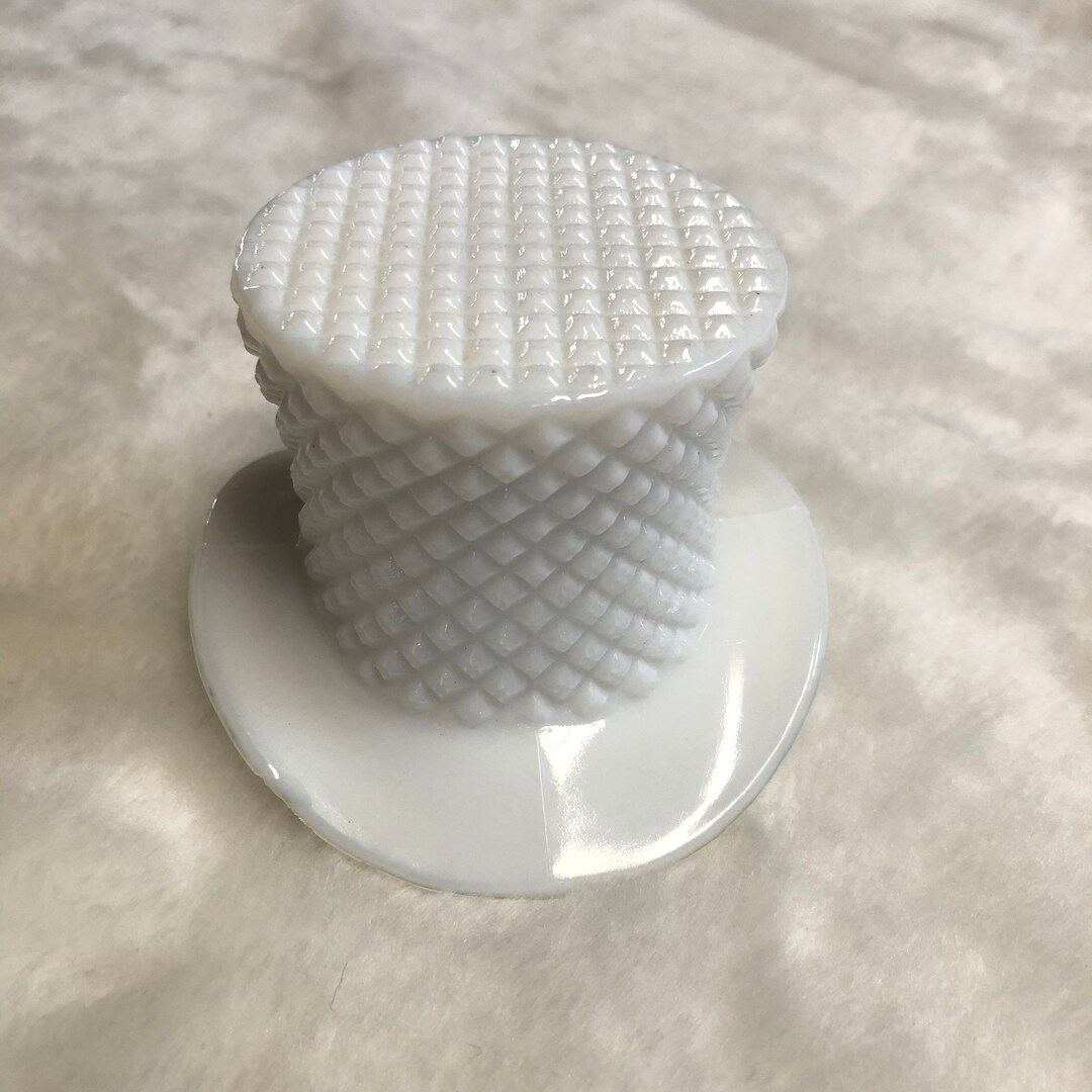 Vintage L Milk Glass Hobnail Top Hat Toothpick Holder Etsy
