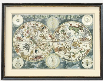 Celestial Planisphere | Old Star Map | Vintage Poster | Fine Celestial Planisphere | Old Star Map | Vintage Poster | Fine