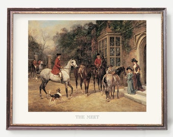 Fox Hunting Prints - Vintage British Hunt Wall Art with Horses, Hunters & Dogs - Equestrian Decor - Horseback Riding Art - Set of 2