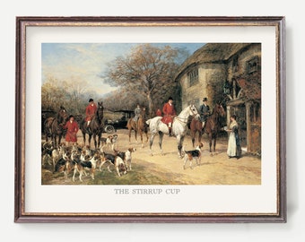 Estampes de chasse au renard - art mural vintage British Hunt avec chevaux, chasseurs et chiens - décoration équestre - art d'équitation - lot de 2