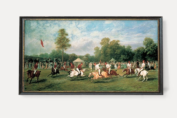 Old Polo Game Print | Horse Riding Art | Vintage English Polo