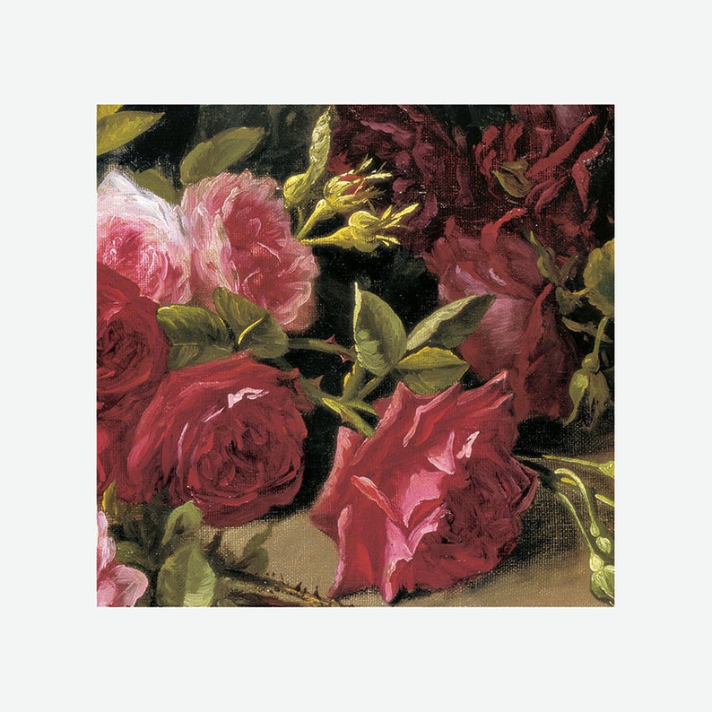 Red and Pink Roses Wall Art Still Life Flower Bouquet Etsy