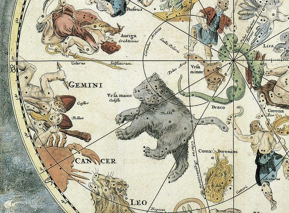 Celestial Planisphere | Old Star Map | Vintage Poster | Fine Celestial Planisphere | Old Star Map | Vintage Poster | Fine