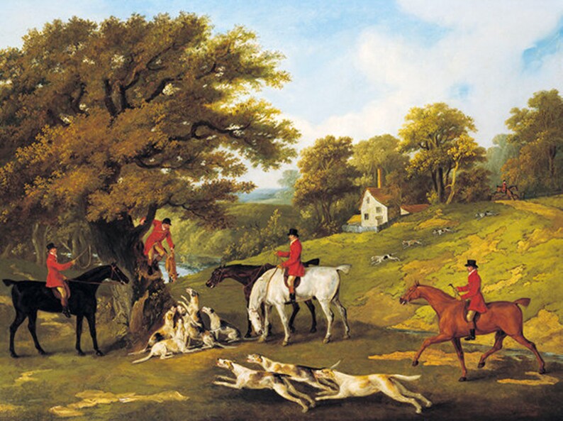 Impressions d'art de chasse au renard Chasseurs et chiens courants Décoration murale anglaise vintage Hunt Lot de deux image 5