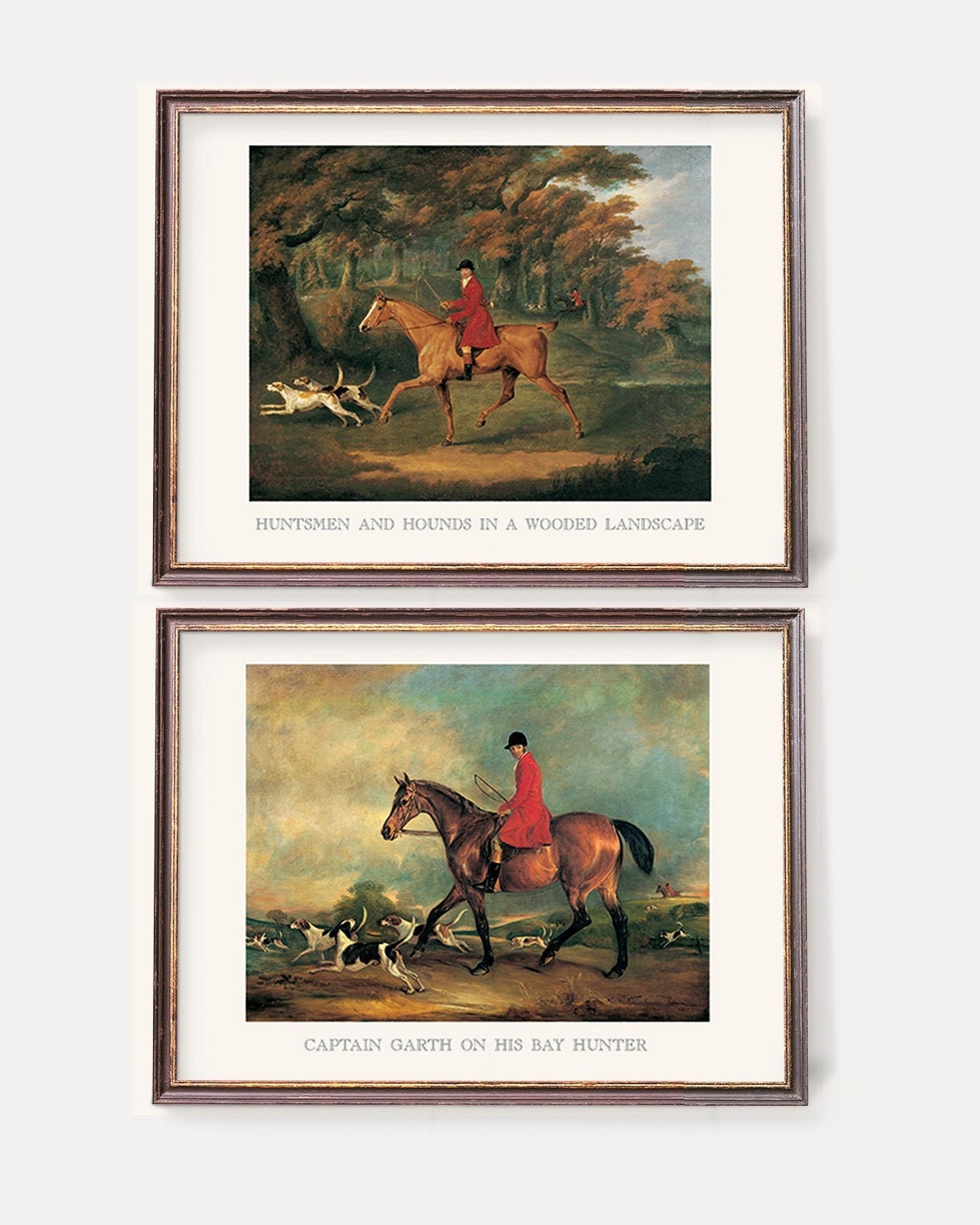Globale Mode Hunting Fox Hounds Dogs Horses antique 20"x12" Art Print