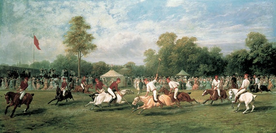 Old Polo Game Print | Horse Riding Art | Vintage English Polo