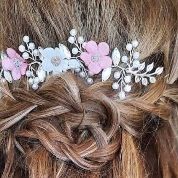 Colourful flowers bridal hair pieces bridal hairpieces/ bridal hair comb