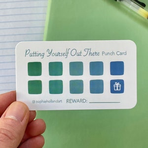 Putting Yourself Out There Punch Card Pack of 5 Motivation Self Improvement New Years Resolution Reward Card Proceeds Donated to Charity image 1