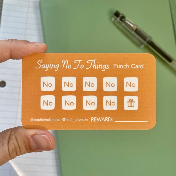 Saying No Punch Card - Open Reward (Pack of 5) Proceeds to Charity
