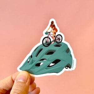 Bicycle Girl Sticker | Durable Weatherproof Water Resistant Vinyl Decal | Die Cut Stickermule Hand Drawn Laptop Waterbottle Hydroflask