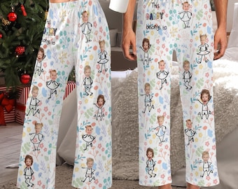 Custom Face Pajama Pants: Personalized Photo Gift for Grandma