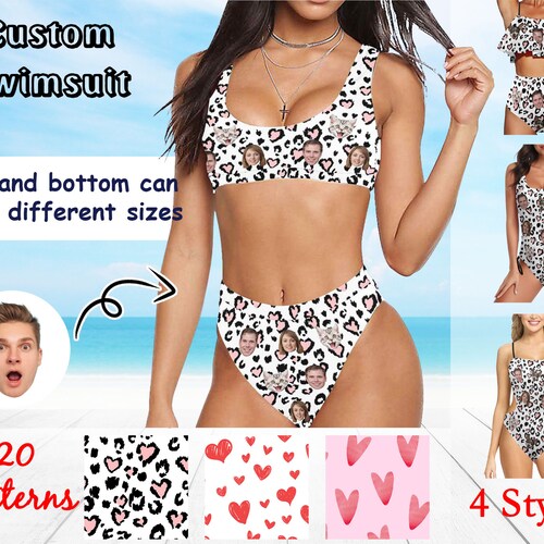 Custom Swimsuit Bathing Suit Face Bikini Personalized Face Etsy