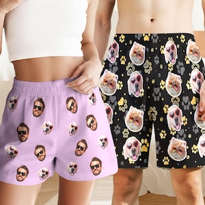 Custom Face Pajama Shorts: Personalized Photo Pajama Bottoms