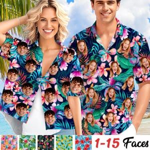 Custom Hawaii Shirt for Couple, Personalized Hawaii Shirt for Men Women, Bachelor Party Shirt, Holiday Shirt, Customized Father&#39;s Day Gifts