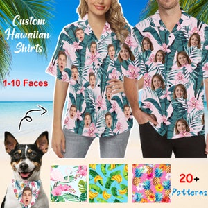 Customized Photo Hawaiian Shirt for Man Woman, Custom Hawaiian Shirt with Face, Personalized Hawaiian Shirt,Custom Father's Day Gift for Dad