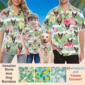 Custom Hawaiian Shirt for Man Woman Dog, Personalized Hawaii Shirt with Face, Custom Family Hawaiian Shirts, Customize Father&#39;s Day Gifts