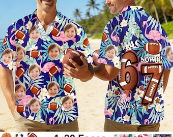 Custom American Football Hawaiian Shirt: Personalized I Was 6 Now I’m 7 Soccer Birthday Shirt