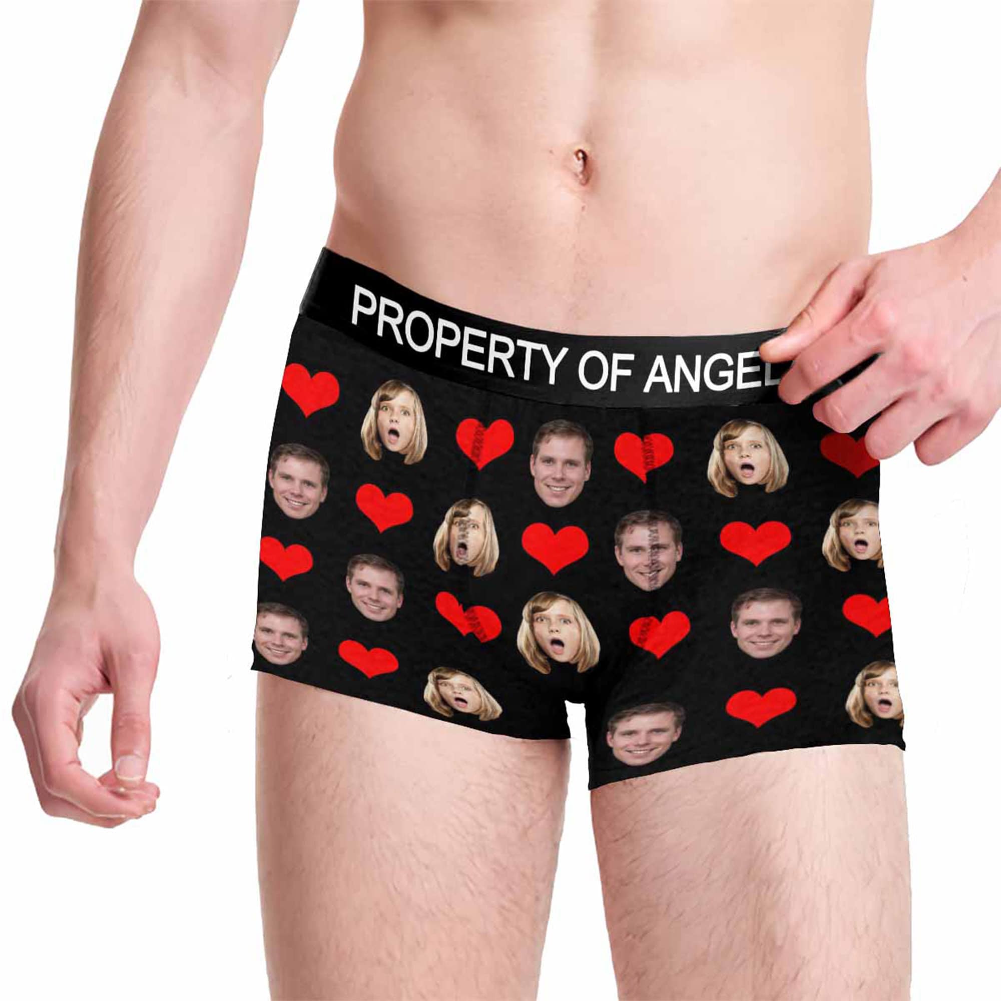 Discover Custom Personalized Hearts Face Men Boxers, Custom Face Boxer for Boyfriend Husband