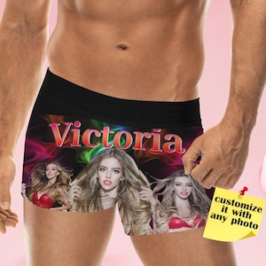 Custom Picture Boxer, Custom Photo Underwear Gift for Men Boyfriend Husband, Custom Boxer Briefs, Valentine&#39;s Day gift, Custom Boxer shorts