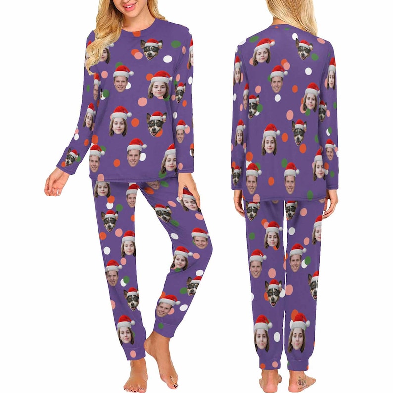 Personalized Family Pajamas for Christmas Custom Face Women Etsy