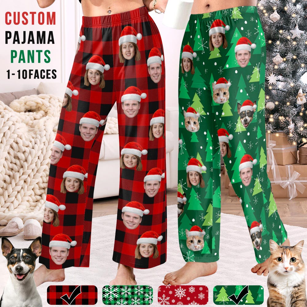 Christmas Pajamas Personalized Christmas Pajamas Family, Custom Pajama Pants, Custom Dog Pajama Pants, Custom Christmas Gifts, Custom Face Pajama Bottom Custom Pajama Pants Unisex Style Teeshirtsummer
