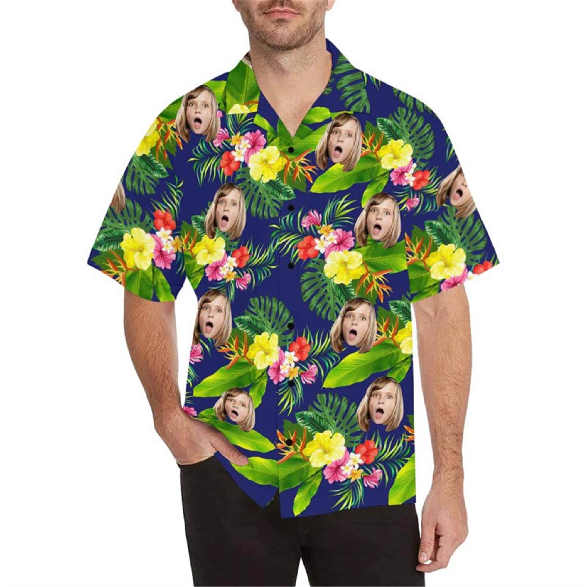 Custom Funny Faces Hawaii Shirt Personalized Photo Summer Etsy Polska
