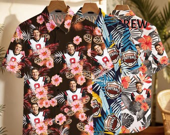 Personalized Sport Team Logo Hawaiian Shirt: Custom Name & Number Button Shirt