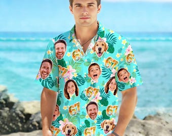 Personalized 67 Meme Six Seven Hawaiian Shirt: Custom Face Aloha Shirt, Bachelor Party Gifts