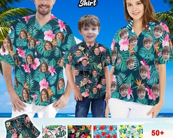 Custom Hawaiian Shirt for Man Woman Dog Face, Custom Face Shirt for Men Boyfriend, Personalized Shirt for Couple, Father's Day Gift for Dad