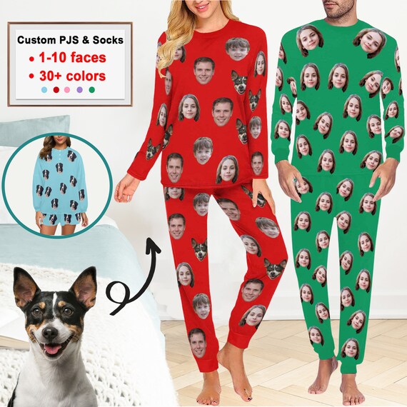 Pjs with online faces on them