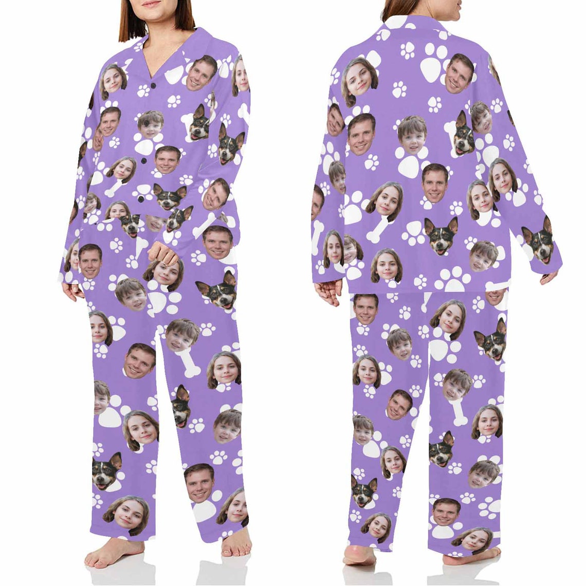 Personalized Pajama With Face for Women Family Pajamas With Etsy