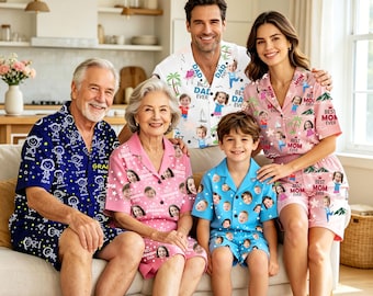 Custom Pajama Set: Personalized Family Photo Sleepwear, Gift for Mom, Dad, Grandma