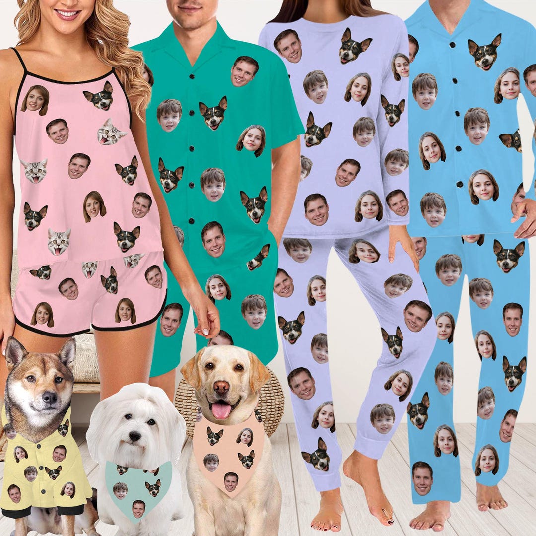 Custom Photo Pajama Set: Personalized Long Sleeve Pajamas Gift - Etsy