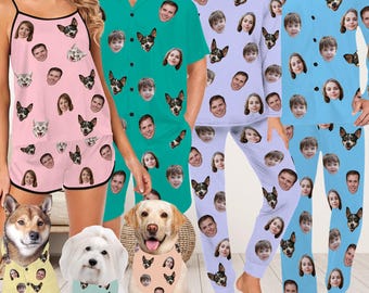 Custom Photo Pajama Set: Personalized Long Sleeve Pajamas Gift