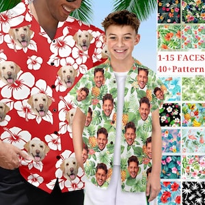 Custom Hawaiian Shirt with Face, Personalized Women Hawaii shirt,  Hawaii Party Shirt, Custom Hawaiian Shirt Women Men Bachelor Party Shirt