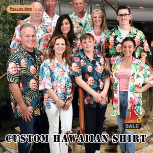Custom Hawaiian Shirt with Face, Personalized Hawaiian Shirt for Man Women, Customized Couple Shirt, Custom Father&#39;s Day Gift,Bachelor party