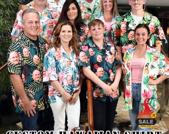 Custom Hawaiian Shirt with Face, Personalized Hawaiian Shirt for Man Women, Customized Couple Shirt, Custom Father's Day Gift,Bachelor party