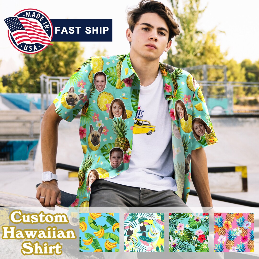 Custom Face Hawaiian Shirt: Personalized Photo Aloha Shirt - Etsy