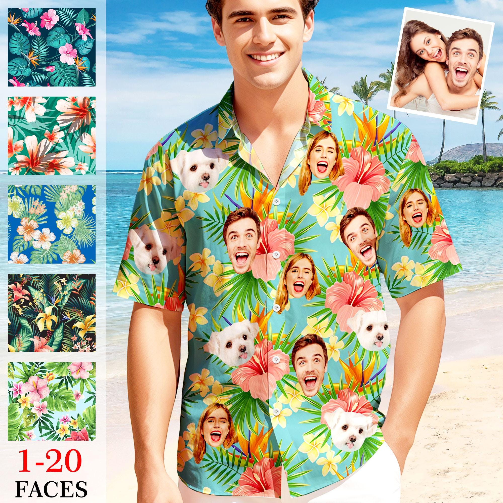 Personalized Face Hawaiian Shirt: Custom Photo Summer Vacation