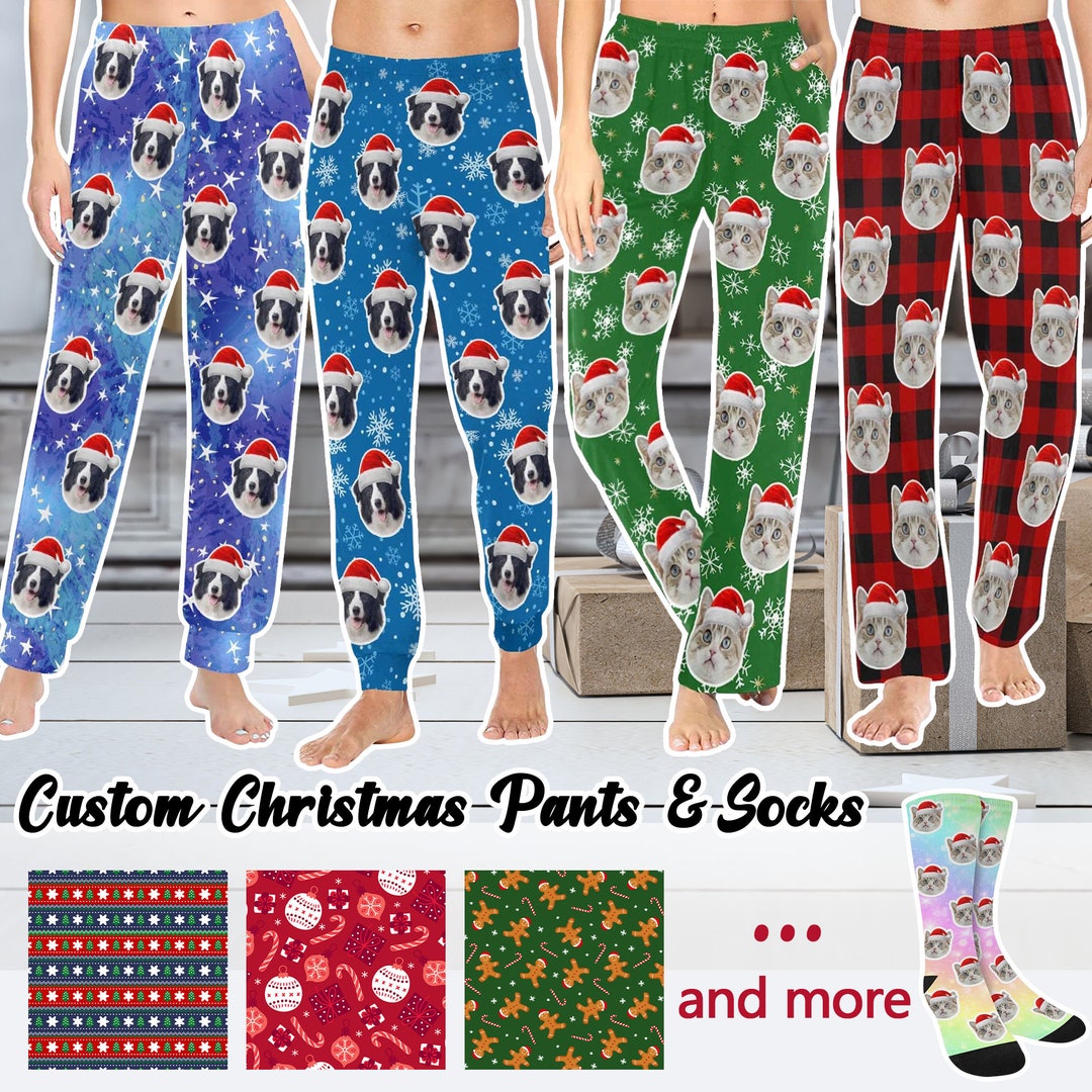Custom Photo Pawsome Catmas Vibes - Dog & Cat Personalized Custom Pajama Pants - Christmas Gift For Pet Owners, Pet Lovers