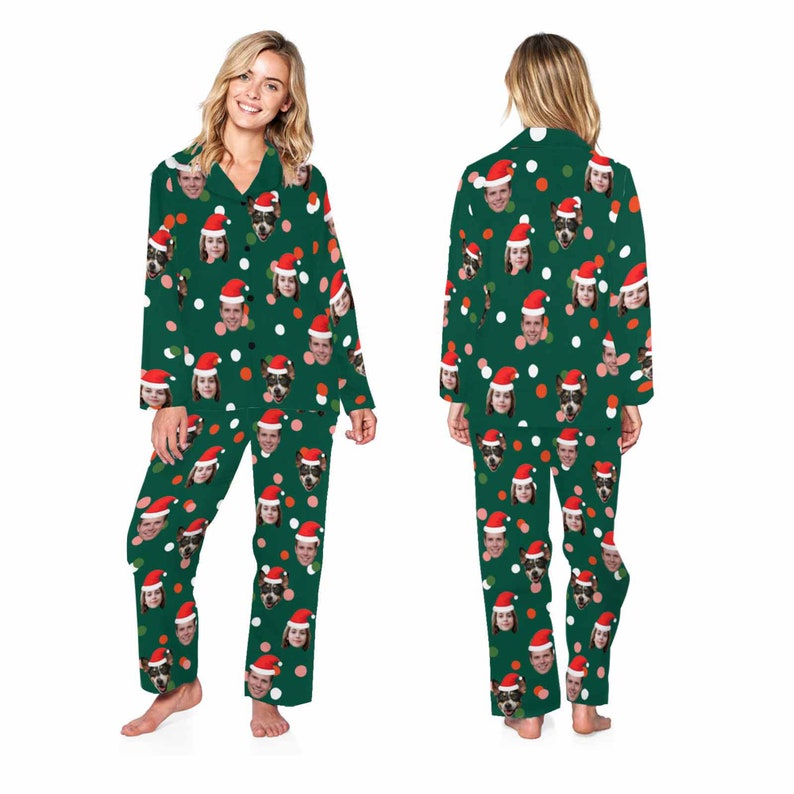 Personalized Family Pajamas for Christmas Custom Face Women Etsy