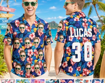 Custom 30th Birthday Hawaii Shirt with Name Age, Personalized Ball Sports Button-Up